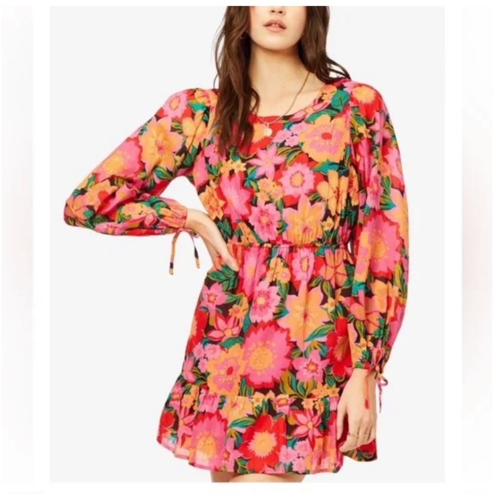 Billabong Heaven sent floral long sleeve mini dress XS preowned
